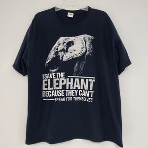 Elephant graphic black  tshirt 2XL